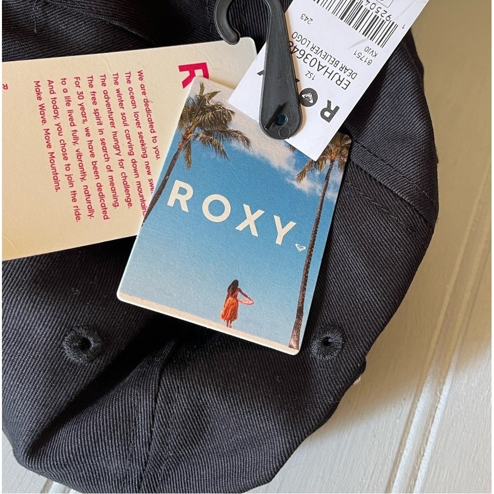 Roxy Dear Believer Logo Baseball Hat Black Womens One Size Adjustable Cotton NWT - Picture 4 of 12